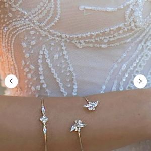 Adjustable silver Swarovski crystal upper arm cuff